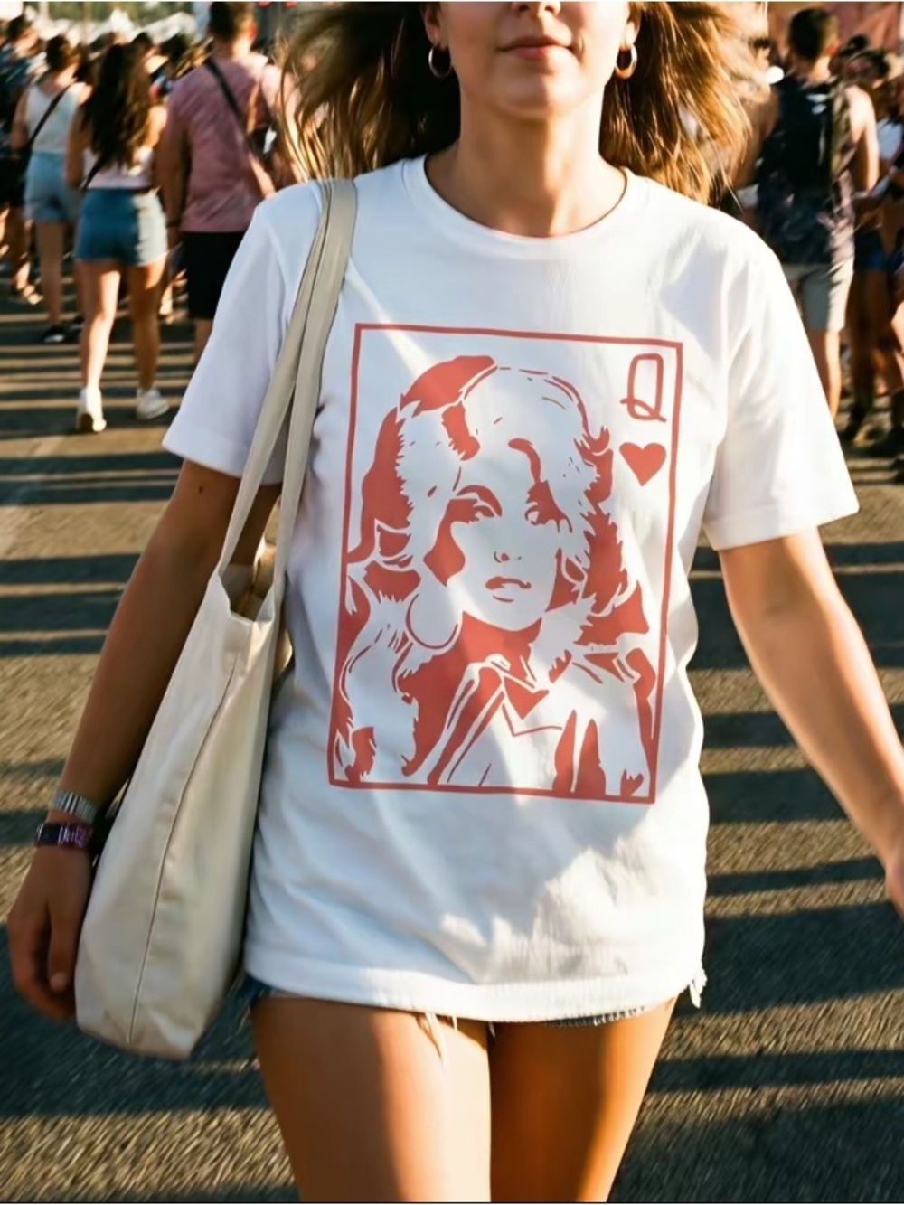 Dolly Parton Queen Of Hearts Country Music Fan Tee Miss Our Queen Dolly - Gildan - Picture 2 of 5